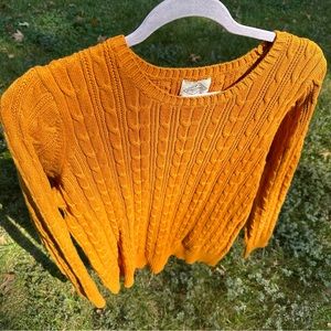 St. John’s Bay Cable Knit  Crew Neck Cardigan Gold size XL